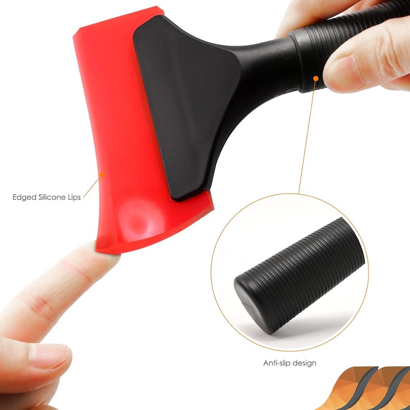 Ehdis ممسحة صغيرة EHDIS 5 بوصة مطاطية لتظليل النوافذ للسيارة، الزجاج، المرآة، الدش، السيارات، النوافذ - أحمر - Image 2