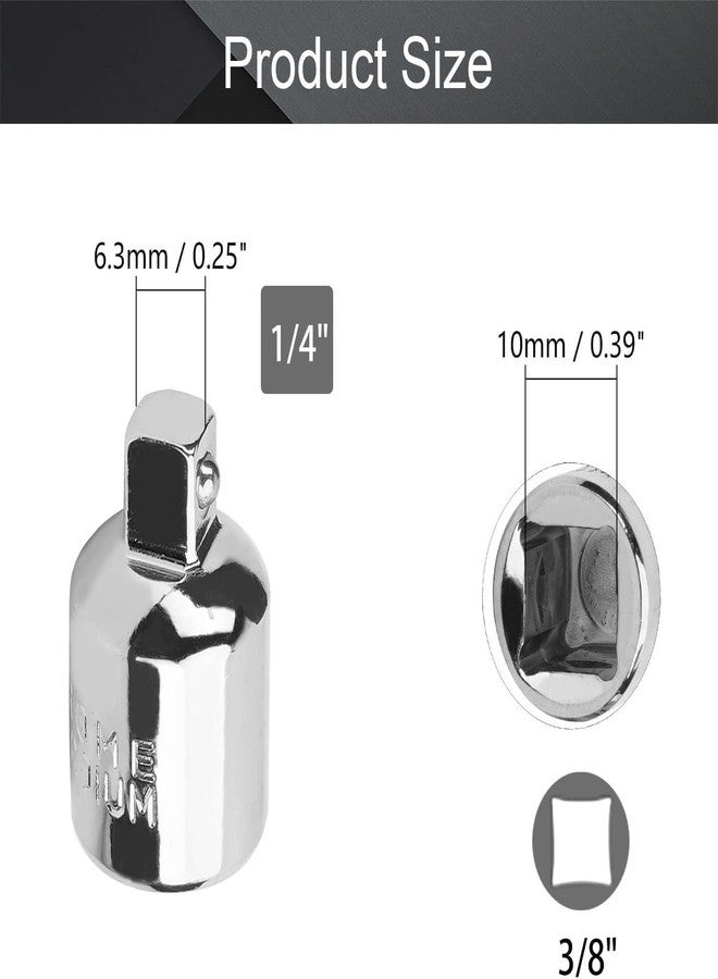 اتول مارت محول مقبس تأثير Utoolmart مقاس 3/8 بوصة (F) × 1/4 بوصة (M) لمفاتيح الربط ذات السقاطة، محول Cr-V لمخفض الأكمام، أنثى إلى ذكر، قطعتان - Image 2