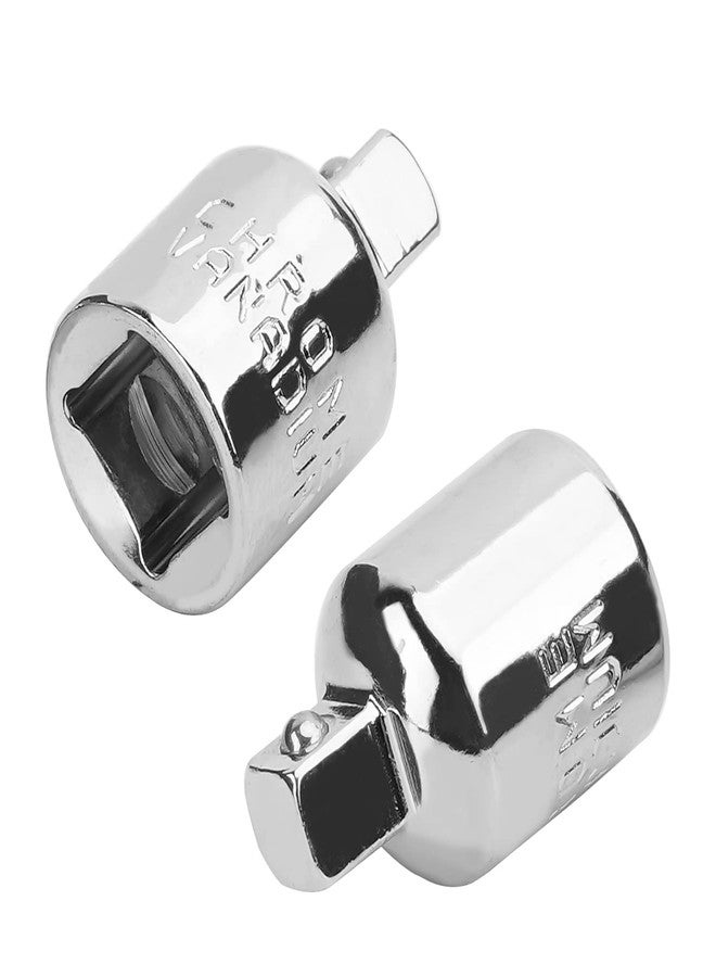 اتول مارت محول مقبس تأثير Utoolmart مقاس 3/8 بوصة (F) × 1/4 بوصة (M) لمفاتيح الربط ذات السقاطة، محول Cr-V لمخفض الأكمام، أنثى إلى ذكر، قطعتان - Image 1