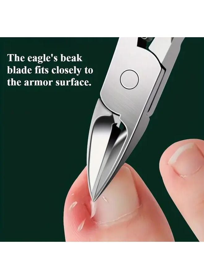 مجموعة قصاصة أظلام باللون الأخضر الداكن من 13 قطعة مع صندوق تخزين مفرغ من الهواء مضاد للتناثر للأظافر السميكة - Image 3