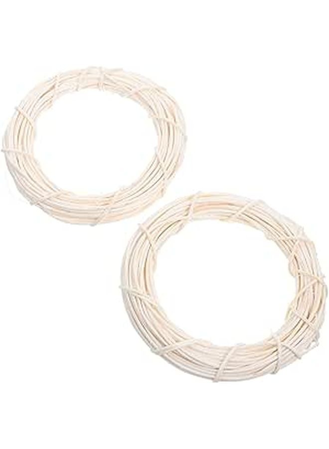 إكليل طبيعي من أغصان الكرمة حلقات DIY ديكور المنزل نمط المزرعة ترتيب الزهور حرفي 2 حزمة - Image 1
