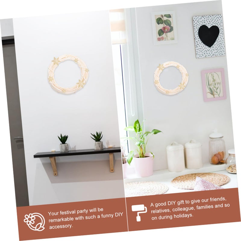 إكليل طبيعي من أغصان الكرمة حلقات DIY ديكور المنزل نمط المزرعة ترتيب الزهور حرفي 2 حزمة - Image 4