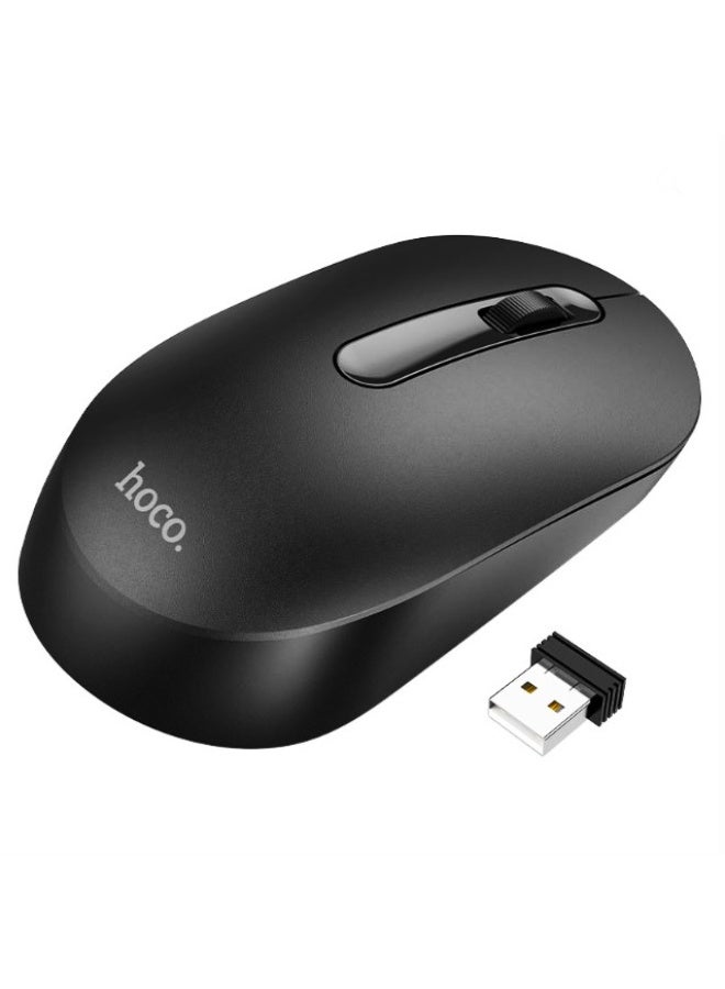 هوكو ماوس لاسلكي HOCO GM14 بلاتينيوم، اتصال لاسلكي 2.4G متوافق مع منافذ USB لأجهزة الكمبيوتر المكتبية والمحمولة. - Image 1