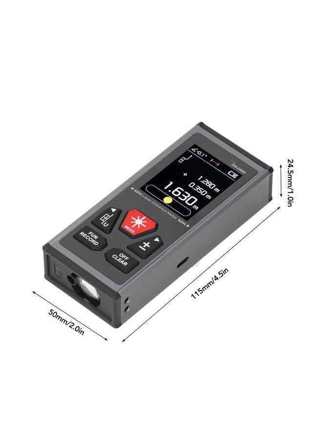 Dual Laser Distance Meter USB Rechargeable High Accuracy Multifunction Digital Laser Measurement Tool Measuring Device SW‑DR60