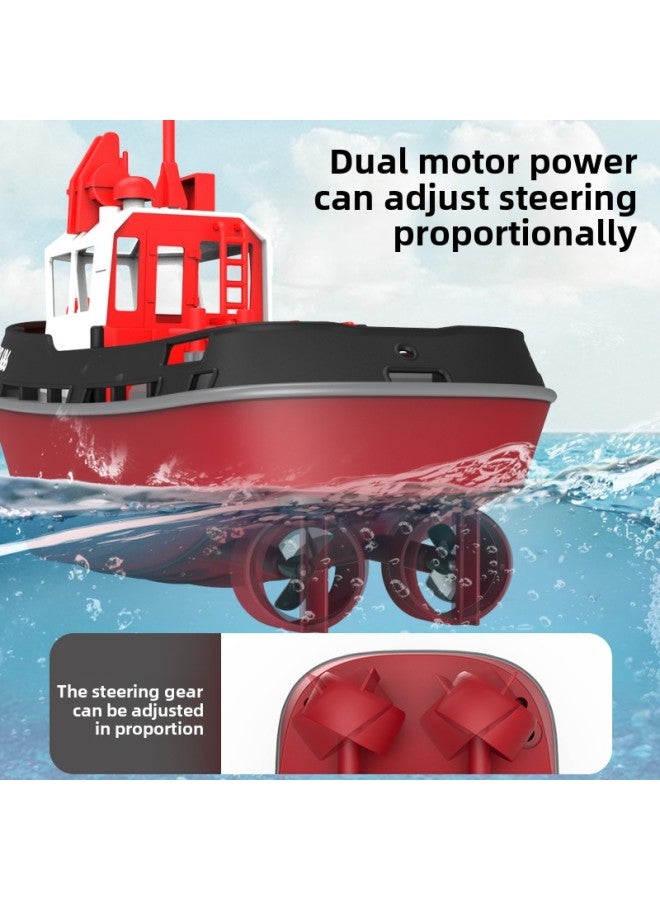 Genuine Goods Remote Control Boat Children's Large Turbojet High-speed Speedboat Can Go Down The Water High-horsepower Electric Boat Model Toy-Color: Tx686-black Fun Assembly-Specification:Super Value Dual Battery  Recommended By 90% Of Buyers - Image 4