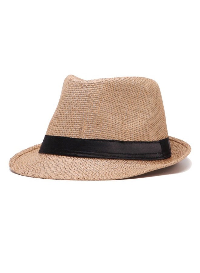 LADYBRO Mens Fedora Hats for Men - Fedora Hat Panama Hat Straw Hat Trilby Hat Summer Hat (Pack of 3), Beige,coffee,khaki, M - Image 5