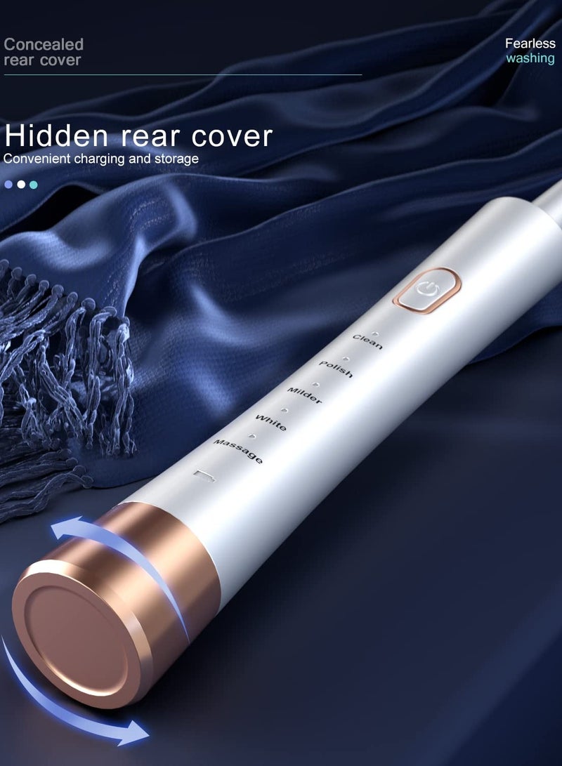 Excefore Electric Toothbrush, Sonic Toothbrushes with 8 Brush Heads 31000 VPM 5 Modes and 2 Minutes Smart Timer, Fast Charge 2 Hours Last 30 Days, Rechargeable Electric Toothbrush for Adult (White) - Image 3