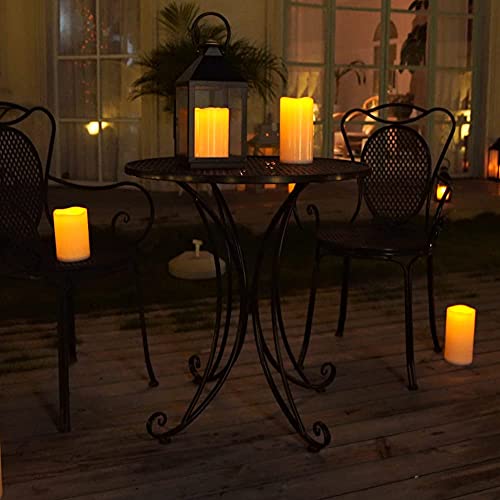 Homemory 6" 8" 10" x 4" Waterproof Outdoor Flameless Candles, Battery Operated Flickering LED Pillar Candles with Remote and Timers for Indoor, Plastic, Ivory White - Image 3
