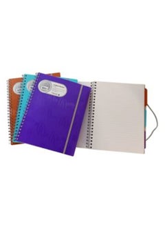 Foldermate 4-Piece A4 Size Spiral Subject Notebook With Elastic Closure  - Image 3