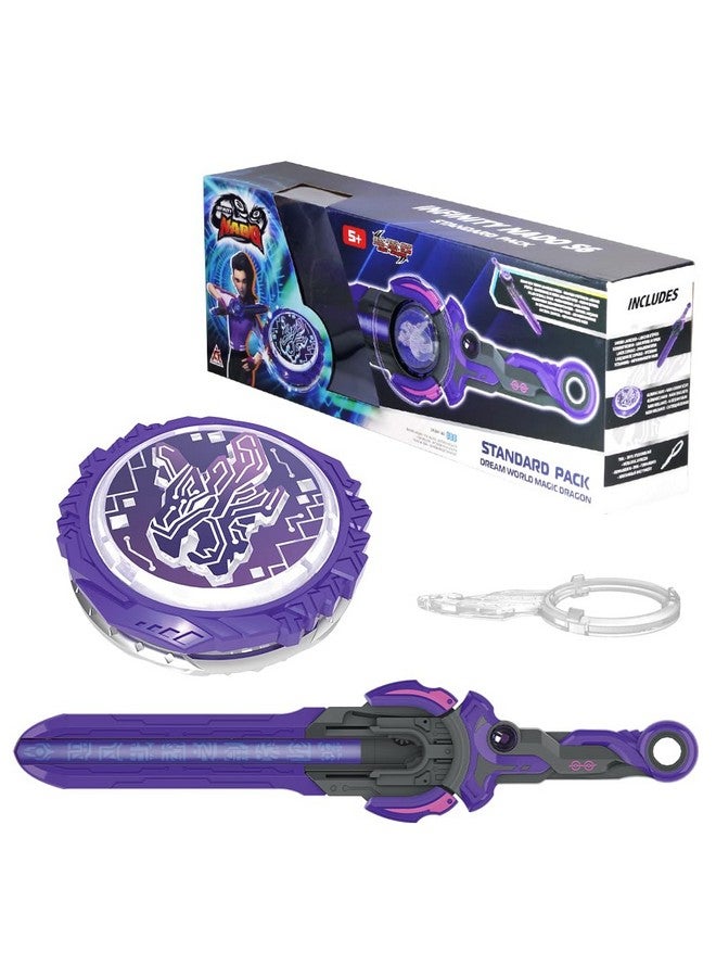 Infinity Nado Infinity Nado Battling Tops Burst Toy for Boys Grils Age 5+ Including Gaming Top Toys, Sword Launcher - Dream World Magic Dragon, Lightning Purple  - Image 1