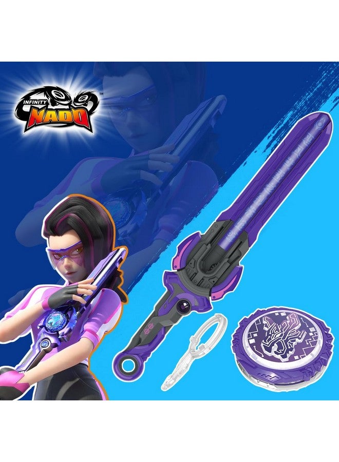 Infinity Nado Infinity Nado Battling Tops Burst Toy for Boys Grils Age 5+ Including Gaming Top Toys, Sword Launcher - Dream World Magic Dragon, Lightning Purple  - Image 2