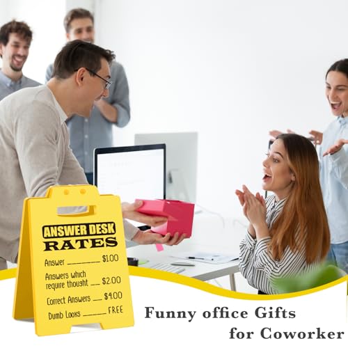 MAMAGIFTREE Funny Answer Desk Rates Sign – Humorous Office Desk Decor for Work Friends, Teams, Coworkers, Boss – Sarcastic Gag Gift for Birthday, Christmas, Labor Day, White Elephant & Secret Santa - Image 5