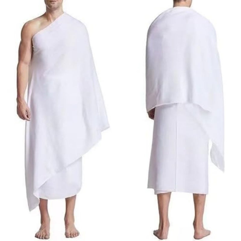 Umrah Ihram Set for Men, Comfortable and Breathable Ihram Set for Hajj and Umrah by Oriti, Size 1.1 x 2.1m, 2 Pieces - Image 1