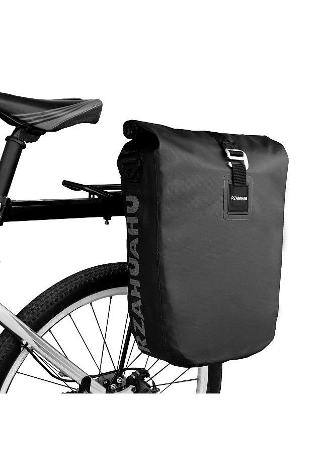 Generic Waterproof Bike Rear Rack Bag 20L Bike Side Storage Bag Laptop Pannier Bag Bicycle Trunk Rear Seat Carrier Pack Shoulder Bag for Cycling Traveling Riding  - Image 1