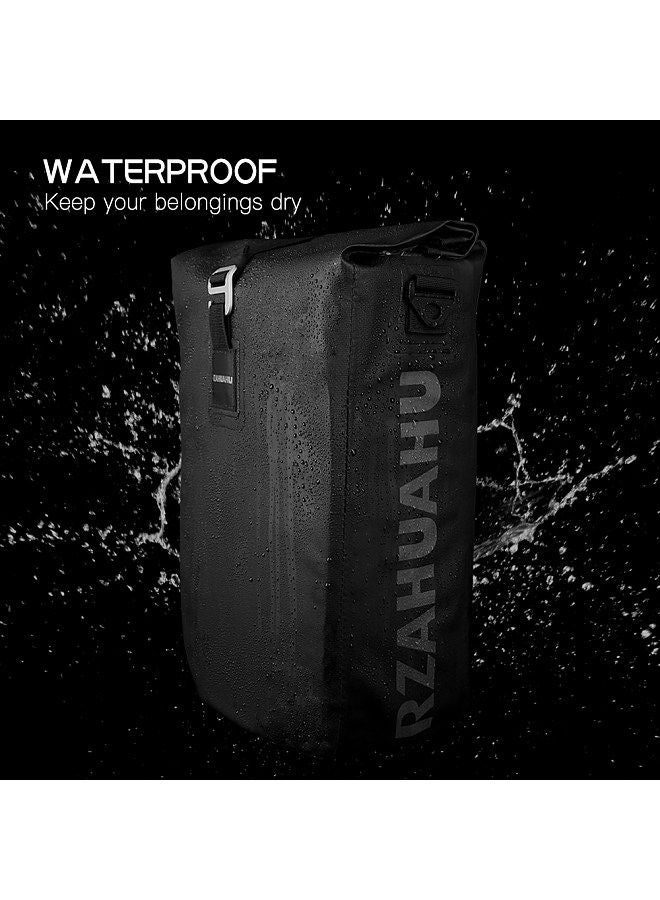 Generic Waterproof Bike Rear Rack Bag 20L Bike Side Storage Bag Laptop Pannier Bag Bicycle Trunk Rear Seat Carrier Pack Shoulder Bag for Cycling Traveling Riding  - Image 2