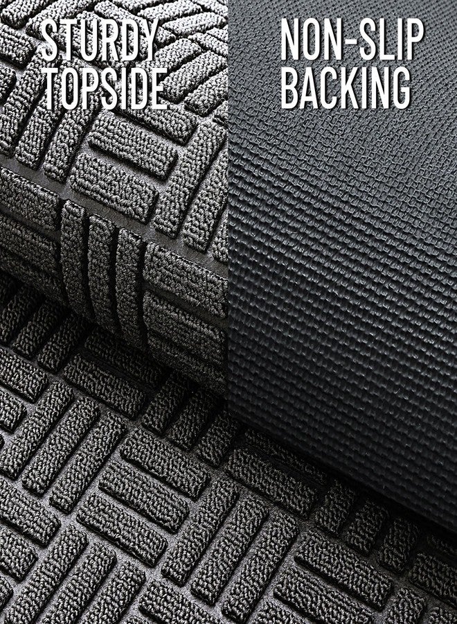 OLANLY Front Door Mat Outside Entrance 29.5x17, Absorbent, Heavy Duty Sturdy Natural Rubber Doormat Indoor Outdoor, Stain and Fade Resistant, Non-Slip Backing Low Profile Floor Mat for Entryway, Grey - Image 5