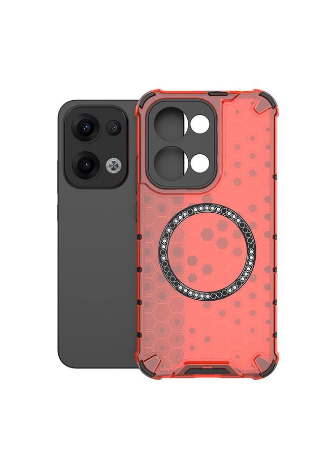 S-TOP Case For OPPO Reno13 5G Global Honeycomb Magnetic Ring Shockproof Phone Case - Image 1