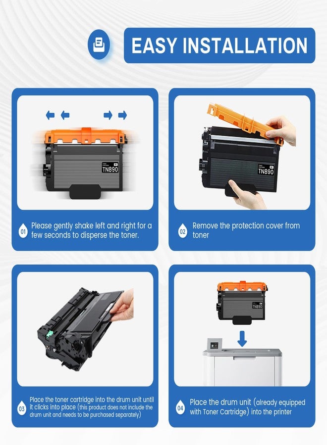 سنو فليك عبوة من خراطيش الحبر Snowflake TN890 TN-890 المتوافقة TN-890 فائقة الإنتاجية بديلة لطابعات Brother HL-L6250DW HL-L6400DW HL-L6400DWT MFC-L6900DW MFC-L6750DW. - Image 5
