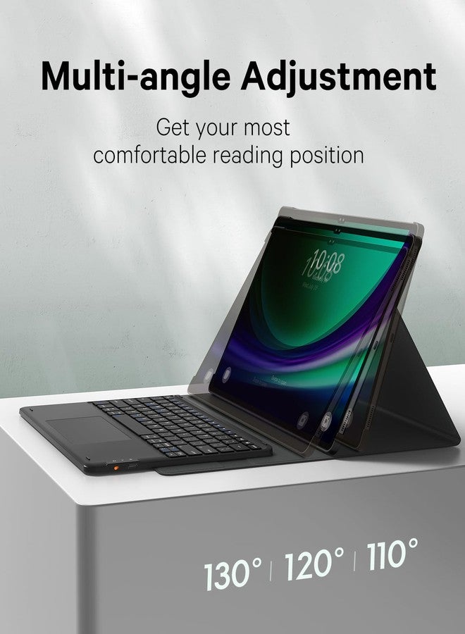 GreenLaw جراب GreenLaw لجهاز Galaxy Tab S10 Ultra مع لوحة مفاتيح، ولوحة لمس ذكية، وقابل للفصل مغناطيسيًا، مصنوع من البولي كربونات مع حامل قلم S Pen، متوافق مع Samsung Galaxy Tab S10/S9 Ultra مقاس 14.6 بوصة، أسود - Image 5