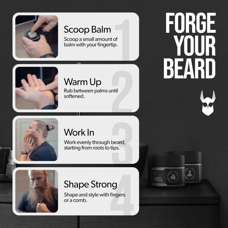 The Beard Struggle Warriorâ€™s Beard Balm - Silver Collection, Alfheim's Forests - Non-Greasy Low-Hold Formula, Luxurious Cologne-Grade Fragrances 100% Natural and Plant-Based Ingredients - 50g - Image 3