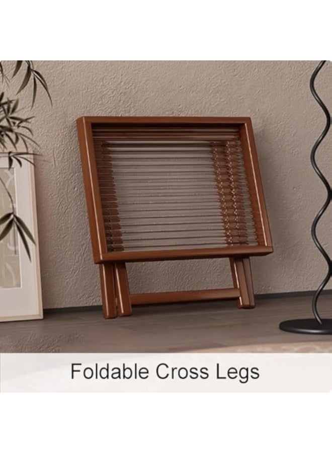 Arabest طاولة جانبية قابلة للطي مع صينية قابلة للإزالة، طاولة قهوة مدمجة لغرفة المعيشة أو غرفة النوم أو الحديقة (كبيرة) - Image 4