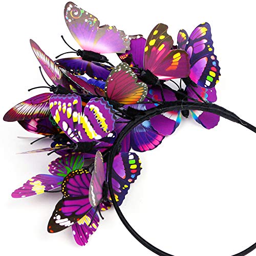 Coucoland Butterfly Fascinator Hat Monarch Butterfly Headband Crown Tea Party Halloween Costume Headpiece - Image 4