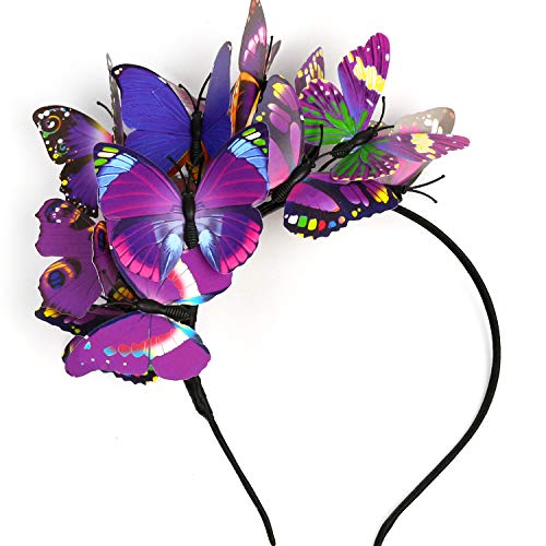 Coucoland Butterfly Fascinator Hat Monarch Butterfly Headband Crown Tea Party Halloween Costume Headpiece - Image 1