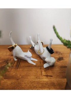 Internos Design Set of 2 Cute Rolling Cat Dog Ring Hanger 