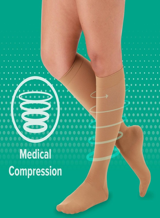 Juzo Dynamic Varin 3511 Knee-High, 30-40 mmHg Closed Toe Compression Stocking - Men & Women, Regular, 4 (IV), Beige - Image 5