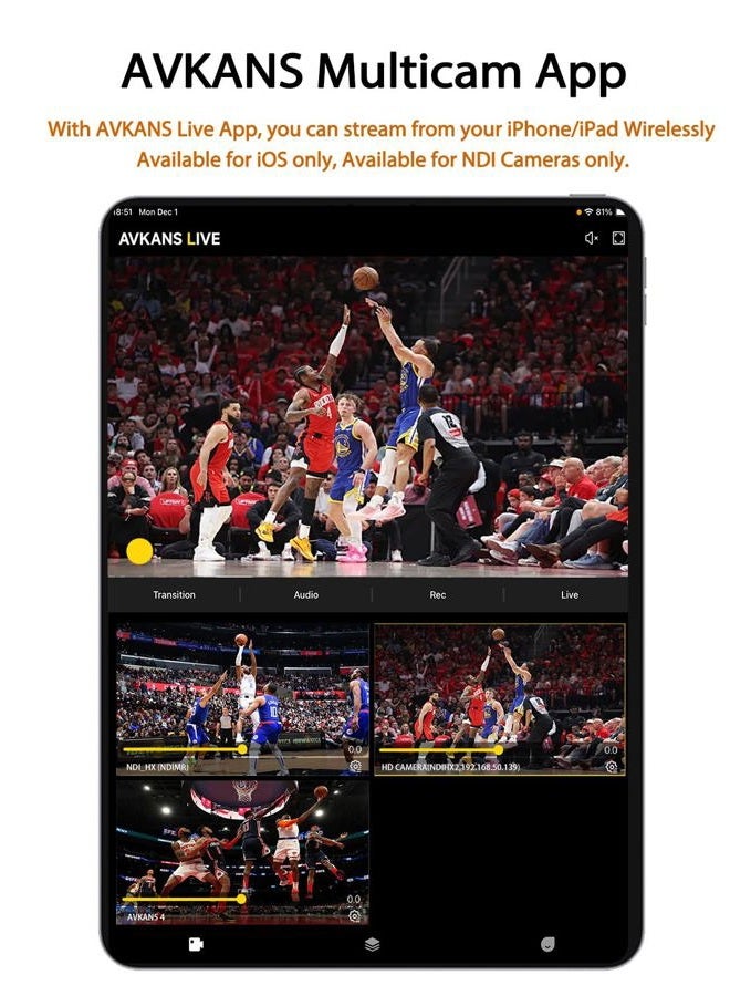 AVKANS 4K NDI PTZ Camera, HDMI SDI AI AUTO Tracking PTZ Camera with IP Live Streaming for Church Worship Live Events, PoE Support - Image 2