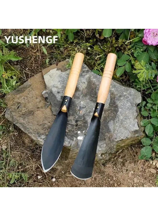 قطعتان من مجموعة مجارف معدنية متينة بمقبض مانع للانزلاق: 1 مدببة و 1 مسطحة الرأس - Image 5