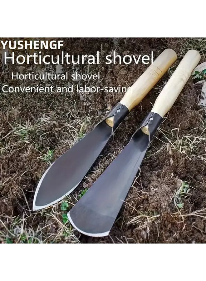 قطعتان من مجموعة مجارف معدنية متينة بمقبض مانع للانزلاق: 1 مدببة و 1 مسطحة الرأس - Image 2