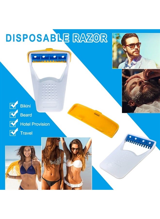 EAPC 50Pcs Portable Disposable Razors, Disposable Skin Blade Razors, Individually Packaged Dry/Wet Use with Protection Cap, Stainless Steel Single Blade Hair Removal Prep Blade Razors for Women and Men, Ea