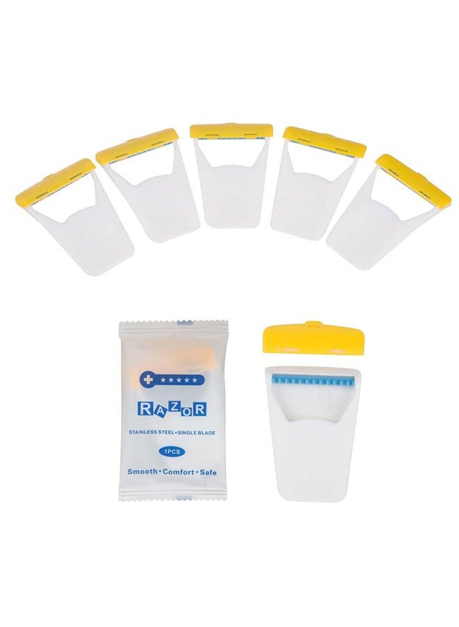 EAPC 50Pcs Portable Disposable Razors, Skin Blade Razors, Individually Packaged Dry/Wet with Protection Cap, Stainless Steel Single Blade Hair Removal Prep Blade Razors for Women Men for Home&Summer Travel - Image 1