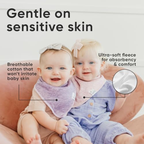 Copper Pearl - 4 Pack Baby Bibs Boy & Girl - Bandana Drool Bibs for Baby Girl Soft Cotton Absorbent Toddler Bib for Drooling, Teething, Eating, Newborn, Infant, Baberos para Bebe, Lacie - Image 5