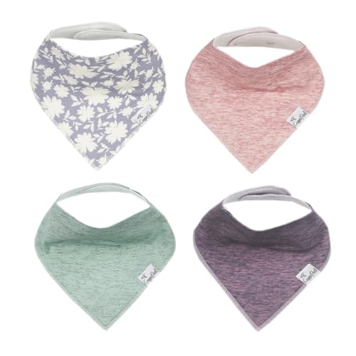 Copper Pearl - 4 Pack Baby Bibs Boy & Girl - Bandana Drool Bibs for Baby Girl Soft Cotton Absorbent Toddler Bib for Drooling, Teething, Eating, Newborn, Infant, Baberos para Bebe, Lacie - Image 1