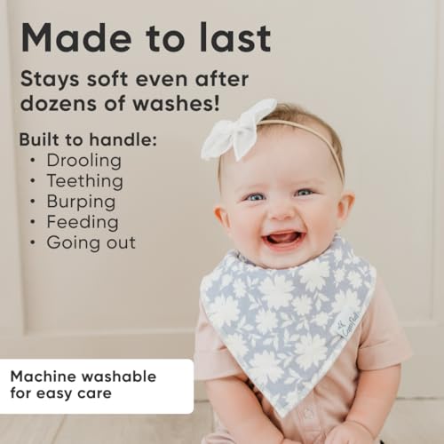 Copper Pearl - 4 Pack Baby Bibs Boy & Girl - Bandana Drool Bibs for Baby Girl Soft Cotton Absorbent Toddler Bib for Drooling, Teething, Eating, Newborn, Infant, Baberos para Bebe, Lacie - Image 4