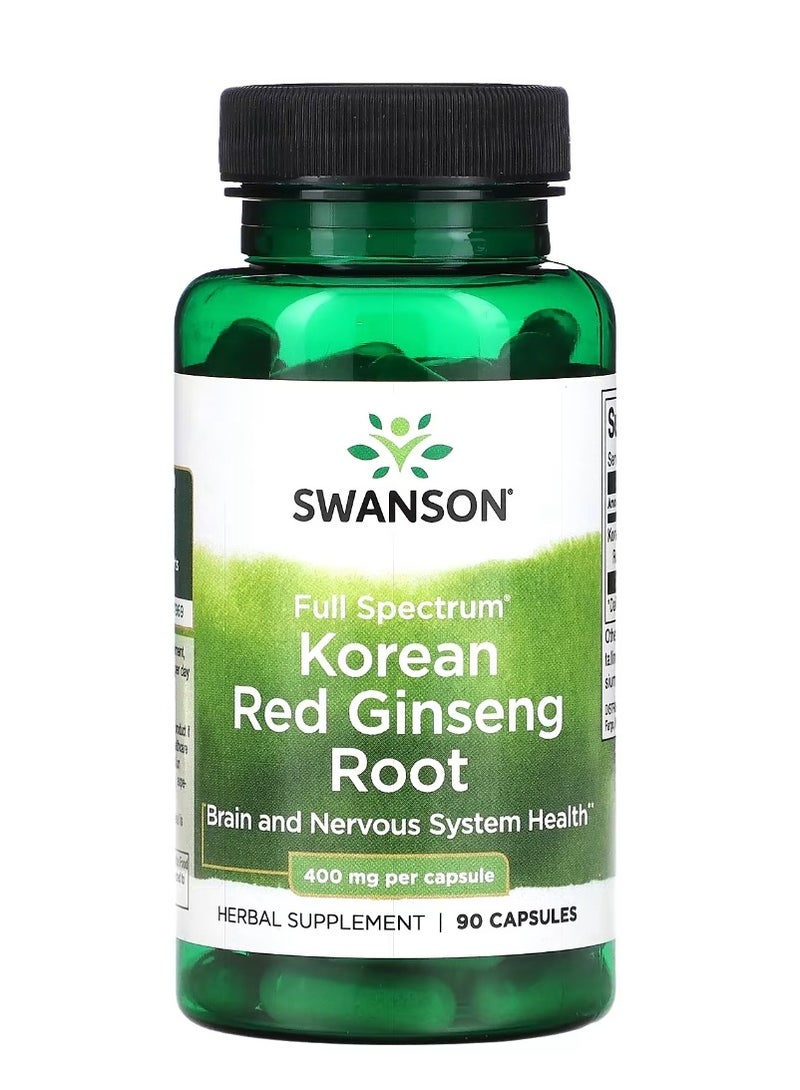 SWANSON Korean Red Ginseng Root Full Spectrum 400 Mg 90 Capsules - Image 1