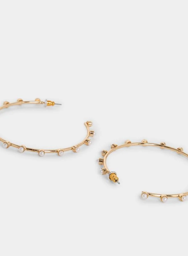 ستايلي اقراط اذن مزينة بلؤلؤ صناعي