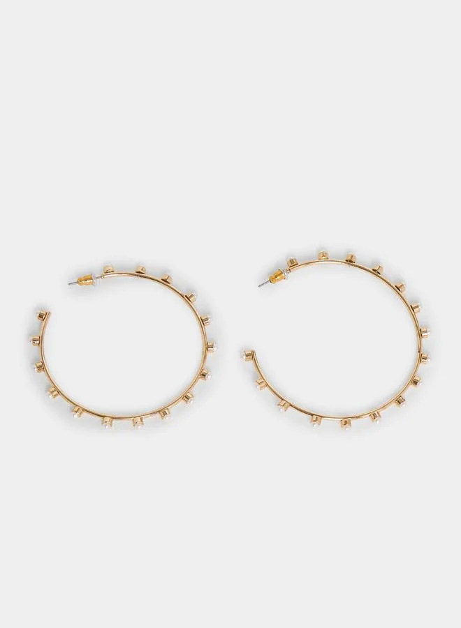 ستايلي اقراط اذن مزينة بلؤلؤ صناعي