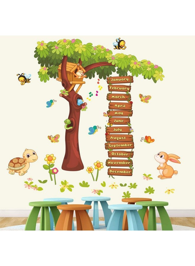 StickMe Months of The Year Kids Learning Education Nursery School Kinder Garden Wall Sticker 110cm x 100cm (Multicolour, Vinyl) - Image 2