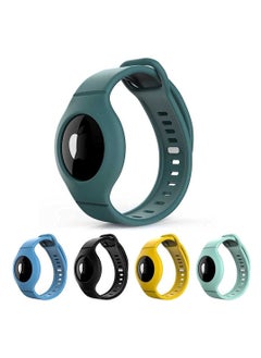 Wristband for Airtag, SYOSI Kids Silicone Bracelet for Airtag, 5 Pack Airtag Watch Band for Kids, Toddler, Baby, Children, Elders, Colorful, Waterproof Wristband for Apple Airtag