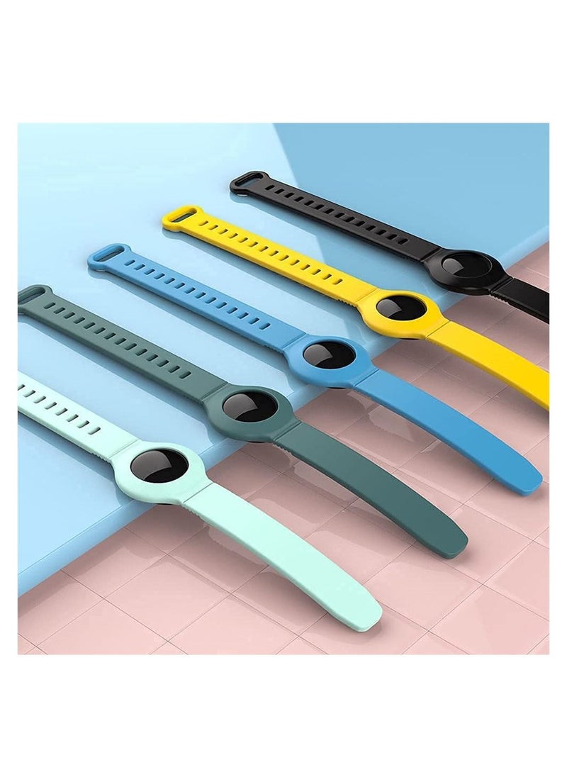 Generic - Wristband for Airtag, SYOSI Kids Silicone Bracelet for Airtag, 5 Pack Airtag Watch Band for Kids, Toddler, Baby, Children, Elders, Colorful, Waterproof Wristband for Apple Airtag - Image 1