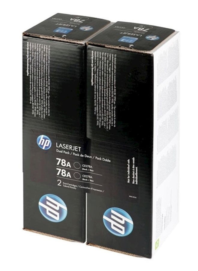 HP طقم خرطوشة حبر تصوير أصلية للطابعة ليزر جيت 78A من قطعتين أسود - Image 2