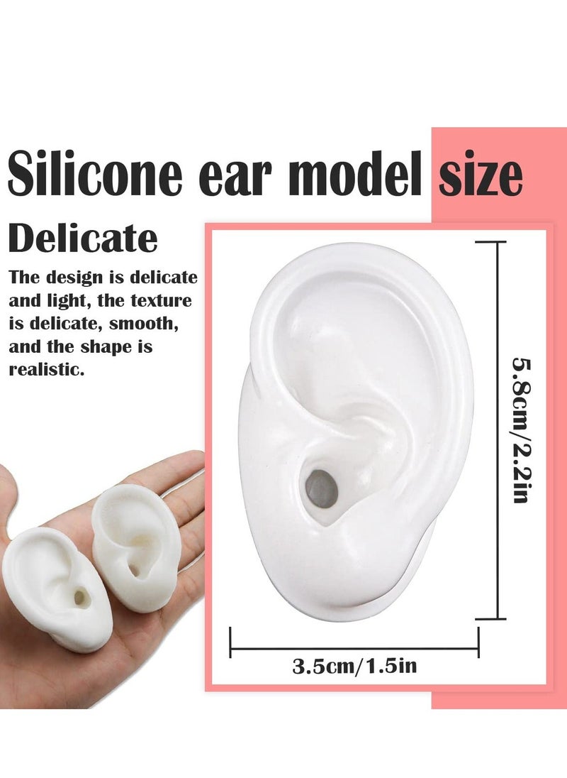 Y&D - Silicone Ear Model Left and Right Soft Flexible Fake Piercing Practice Realistic for Acupuncture Teaching Instructions 2 Pack - Image 1