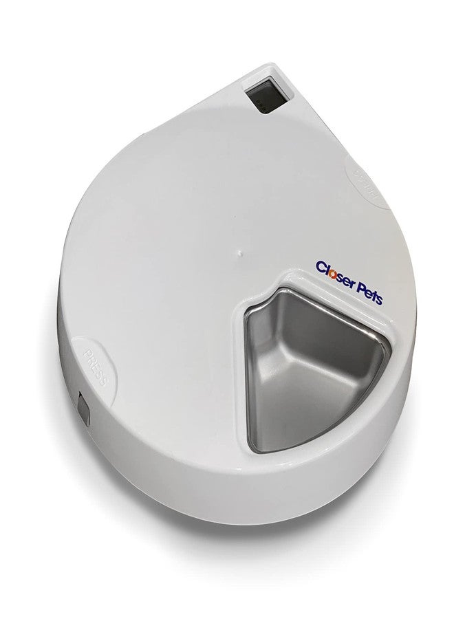Closer Pets C500 5 Bowl Digital Timer-Controlled Automatic Pet Feeder - 5-Meal Feeder with Stainless Steel Bowl and Ice Packs, Wet or Dry Food, 5 Meals Up to 0.73 lb Each, White - Image 2