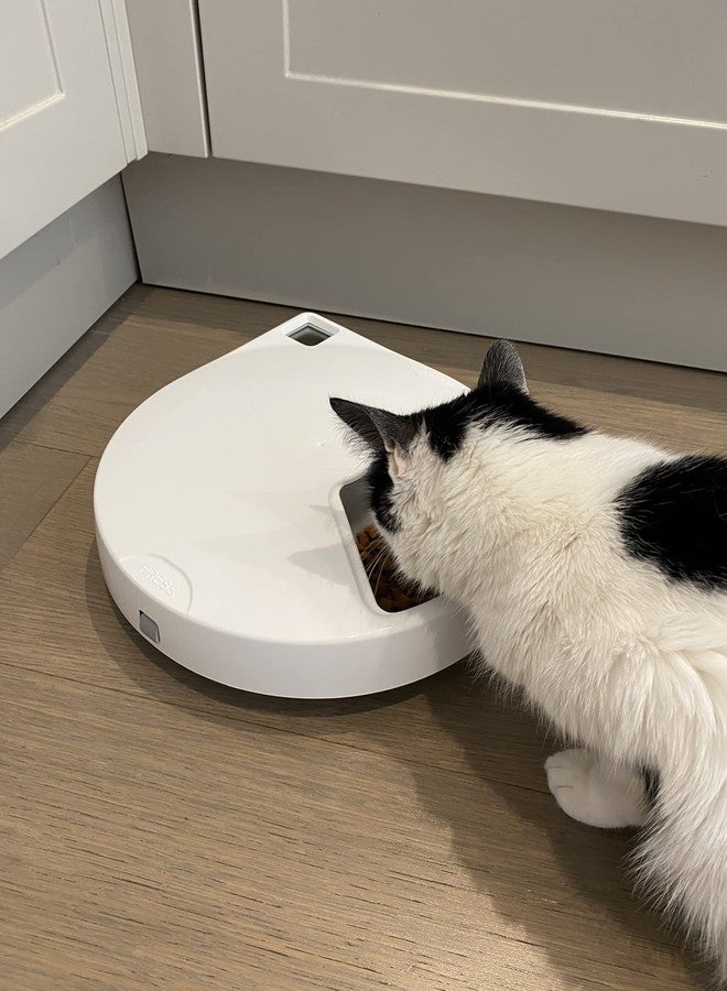 Closer Pets C500 5 Bowl Digital Timer-Controlled Automatic Pet Feeder - 5-Meal Feeder with Stainless Steel Bowl and Ice Packs, Wet or Dry Food, 5 Meals Up to 0.73 lb Each, White - Image 3