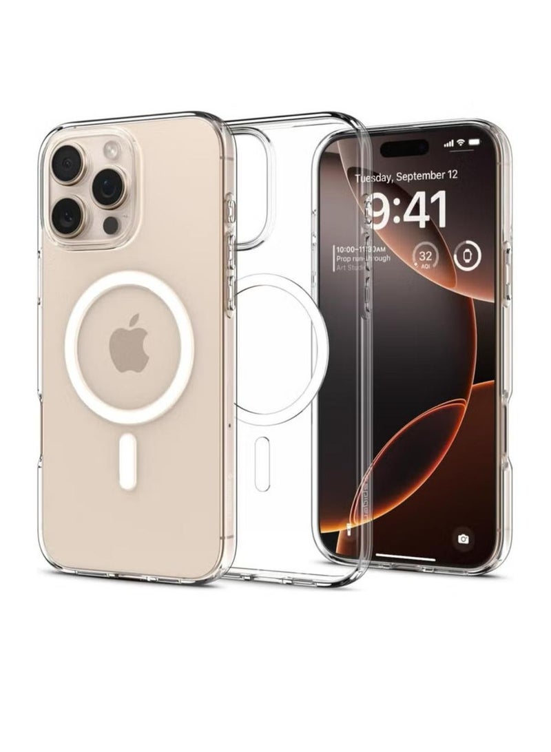 Spigen Liquid Crystal MagFit for iPhone 16 Pro MAX Case Cover with MagSafe (2024) - Crystal Clear - Image 1