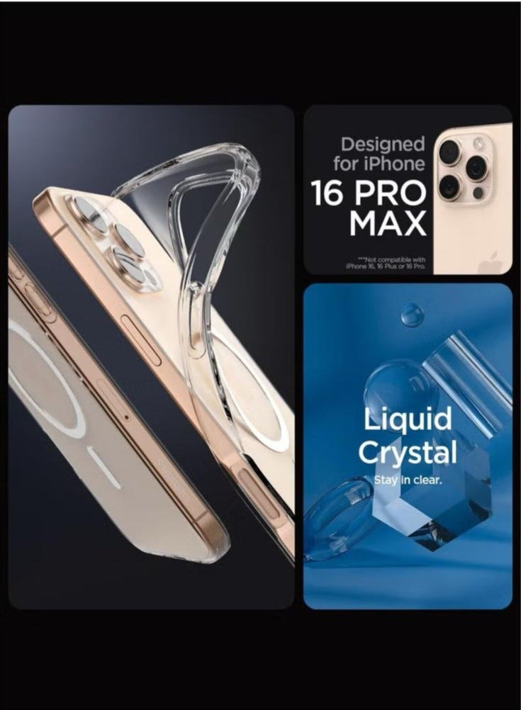 Spigen Liquid Crystal MagFit for iPhone 16 Pro MAX Case Cover with MagSafe (2024) - Crystal Clear - Image 2