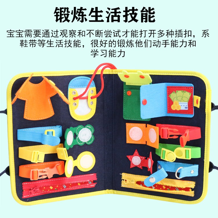 Montessori Felt Children'S Early Education Educational Toys Cloth Book Education Board Children'S Busy Board Felt Dressing Learning Board - Image 3